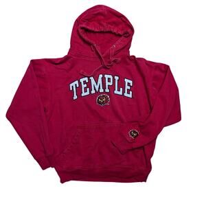 Vintage Y2K Hoodie Sweatshirt Mens Size Medium Red Temple University Hooter Owl